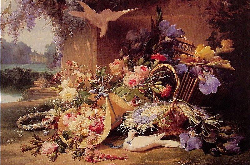 Eugene Bidau Still Life with Flowers Germany oil painting art